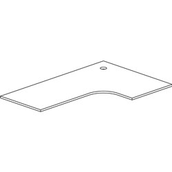 Rapidline Corner Workstation Top Only 1800/1200W x 700D x 25mmD With Cable Port White