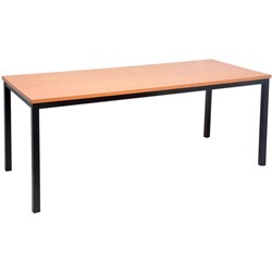 Rapidline Steel Frame Table 1800W x 750D x 730mmH Beech Top Black Frame