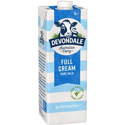 Devondale UHT Long Life Milk Full Cream 1 Litre Pack of 10
