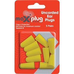 Maxisafe MaxiPlug Earplugs Disposable Uncorded 27dB Pack of 5