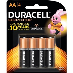 Duracell Coppertop Alkaline Battery Size AA Pack Of 4
