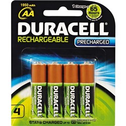 Duracell Rechargeable 2500mAH Battery Size AA Pack Of 4