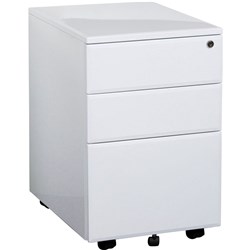 Summit Metal Mobile Pedestal 2 Drawer 1 File 400W x 520D x 620mmH White