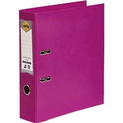 Marbig Linen PE Lever Arch Binder A4 75mm Pink