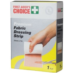 First Aider's Choice Premium Fabric Dressing Strip 7.2mm x 1m Tan