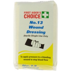 First Aider's Choice Wound Dressings No.13 Single Use
