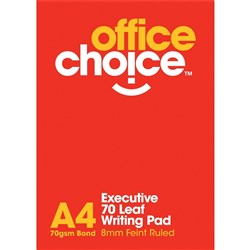 OFFICE CHOICE WRITING PAD A4 WHITE