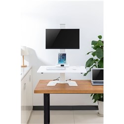 Ergovida Electric Desktop Sit-Stand Single Monitor Riser White