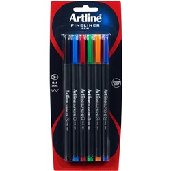 Artline Supreme Fineliner Pen 0.4mm Assorted Colours Pack Of 6