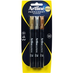 Artline Supreme Metallic Markers Bullet 1mm Assorted Colours Pack Of 3