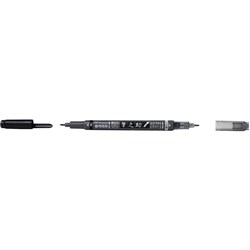 Tombow Fudenosuke Pen Twin Tip Black & Grey