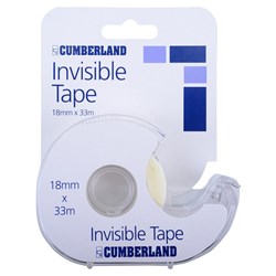 CUMBERLAND INVISIBLE TAPE 18MM x 33M IN DISPENSER