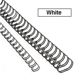 WIRE BINDING COILS 34 LOOP 8mm WHITE BX100