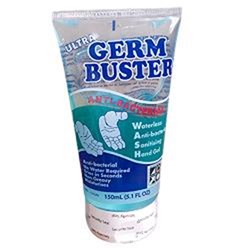 GERM BUSTER ANTIBACTERIAL SANITISING HAND GEL 150G TUBE CTN24