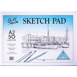 Quill Sketch Pad 110gsm A2 50 Leaf White