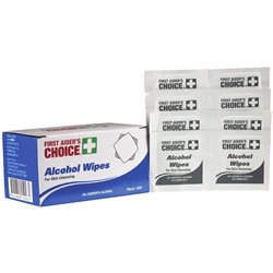 ALCOHOL WIPES INDIVIDUALLY WRAPPED PK100