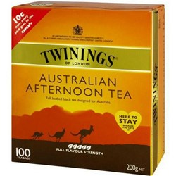 TWININGS AUSTRALIAN AFTERNOON TEA BAGS Full Flavour Strength Box of 100