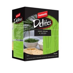 FANTASTIC DELITES SNACKS 100gm SOUR CREAM & CHIVES