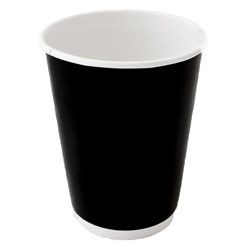 Capri Insulated Coffee Cup Black Double Wall Smooth 280ml 8oz Carton of 500