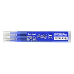 PILOT FRIXION 0.5MM PEN REFILL BLUE PK3