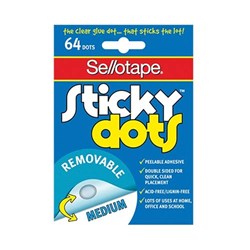 SELLOTAPE STICKY DOTS PK64 REMOVABLE