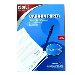 DELI A4 CARBON PAPER BLUE PK100