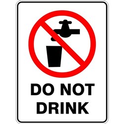 SIGN - DO NOT DRINK - 450X300M METAL