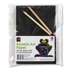 SCRATCH ART PAPER A5 Pack of 40