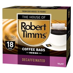 Robert Timms Decaffeinated Bags 18 Pack Carton of 4