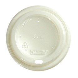 CAPRI COFFEE CUP LID WHITE Suits 8oz Smooth & Wave Cup Pack of 100