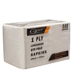 Capri Napkins 1Ply White Quarter Fold Pack of 500