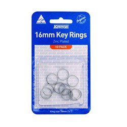 KEVRON ID1040 KEY RINGS 16MM ZINC PLATED PK10