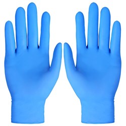 DISPOSABLE GLOVE BLUE NITRILE Powder Free Pack of 100 Large