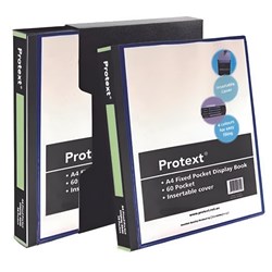 PROTEXT A4 DISPLAY BOOK 60 Fixed Pockets Insert Cover Black