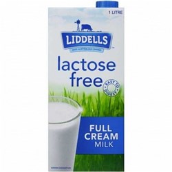 LIDDELLS LACTOSE FREE FULL CREAM Long Life MILK 1L
