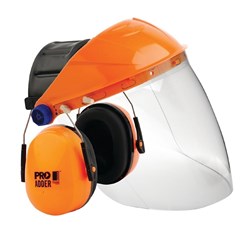 ADDER EARMUFFS WITH BROW GUARD & CLEAR POLYCARBONATE VISOR ASSEMBLED CLASS 5 SLC80 32dB