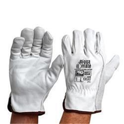 RIGGAMATE COW GRAIN NATURAL WHITE GLOVE LGE