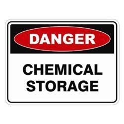 SIGN - DANGER CHEMICAL STORAGE - 300X225MM METAL