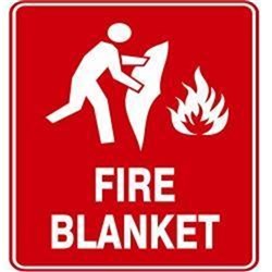 SIGN - FIRE BLANKET - 450x300mm POLY