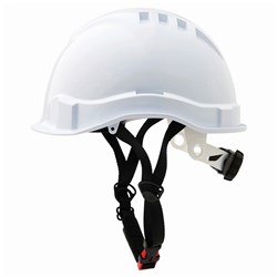 PRO CHOICE V6 HARD HAT UNVENTED MICRO PEAK LINESMAN RATCHET HARNESS WHITE