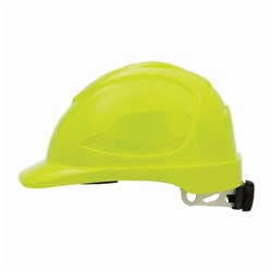 PRO CHOICE V9 UNVENTED POLY TYPE 2 HARD HAT WITH RATCHET HARNESS FLURO YELLOW