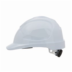 PRO CHOICE V9 UNVENTED POLY TYPE 2 HARD HAT WITH RATCHET HARNESS WHITE