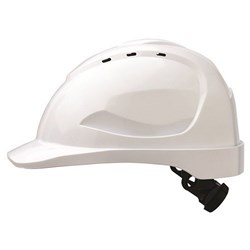 PROCHOICE HARD HAT VENTED WITH RATCHET HARNESS WHITE