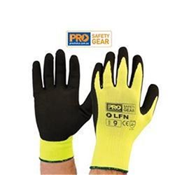 % PROSENSE LATEX FOAM BLACK / YELLOW GLOVE SIZE 8 *** CLEARANCE ***