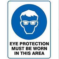SIGN - EYE PROTECTION MUST BE WORN IN THIS AREA - 300x225mm METAL
