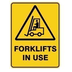 SIGN - FORKLIFTS IN USE - 300x225mm METAL