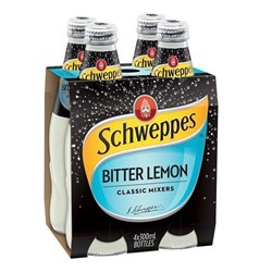 SOFT DRINK SCHWEPPES BITTER LEMON 300ML GLASS PACK OF 4