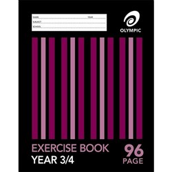 OLYMPIC EXERCISE BOOK A4 Queensland Rulings Year 3/4 12mm Ruled 96 Page