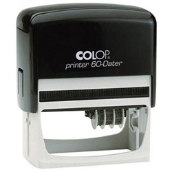 CUSTOM COLOP P60 SELF-INKING DATER STAMP 76X37MM PRINT SIZE