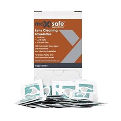 MAXISAFE ANTI-FOG LENS CLEANING TOWELETTES BX100